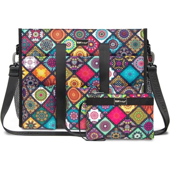 Utility Water Resistant Tote Bag with 22 Pockets Size L Yoga
